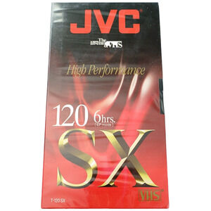 JVC VHS Tapes Adult's T-120 SX Blank High Performance New & Sealed 6 Hours Retro